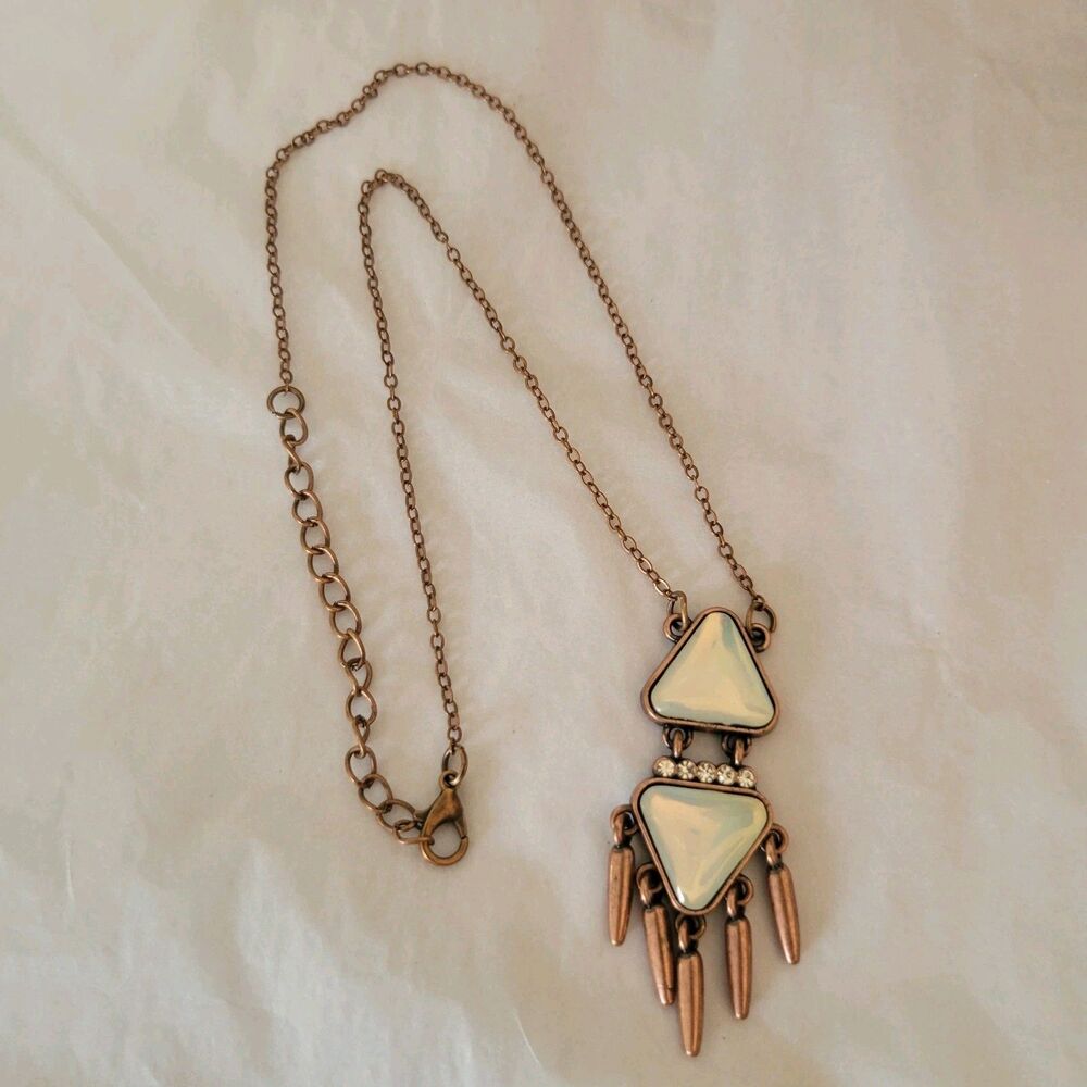 Lot of 4 Boho Choker Necklaces Copper Bronze Gold Colors - Picture 7 of 16